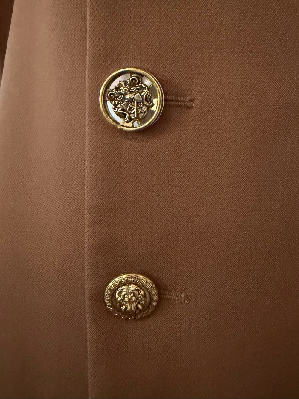 PINKO Italy Burrasca Heavy Crepe Button Cognac Brown Midi Pencil Skirt, 10 Rare! - Picture 9 of 16